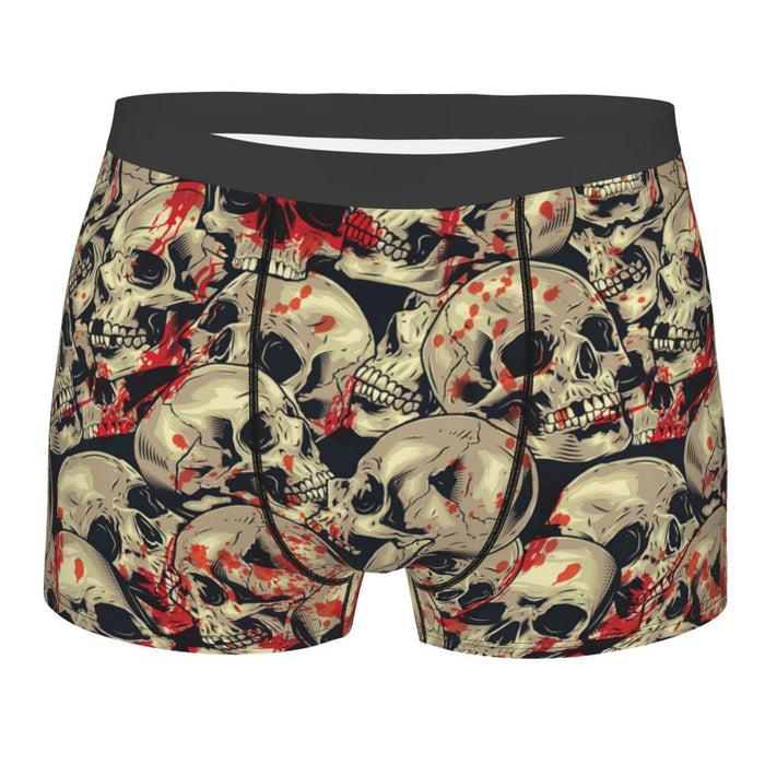 Custom Sexy Gothic Skeleton Death Skull Boxers Shorts Panties Men's Underpants Breathbale Briefs Underwear