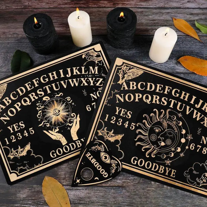 12 Inch Ouija Board Wooden Divination Pendulum Board Engraved Magic Board Witch Sun Pendulum Board Kit Wiccan Altar Supplies