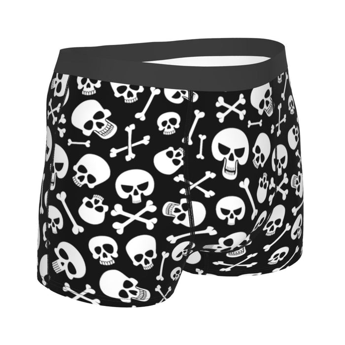 Custom Sexy Gothic Skeleton Death Skull Boxers Shorts Panties Men's Underpants Breathbale Briefs Underwear