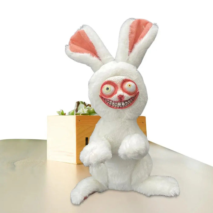 15cm Scary Bunny Doll Cartoon Animal Easter Bunny Decoration Stuffed Plush Pillow Crazy Bunny Photography Props Halloween Gift