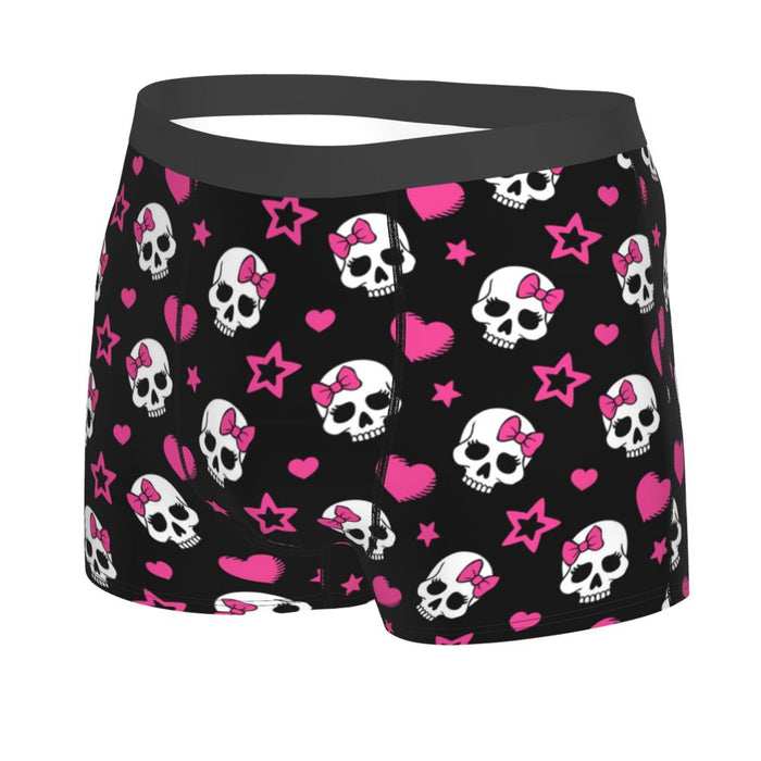 Custom Sexy Gothic Skeleton Death Skull Boxers Shorts Panties Men's Underpants Breathbale Briefs Underwear