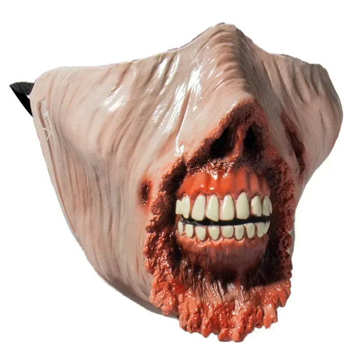 1Pc New Halloween Horror Gory Zombie Pointed Teeth Half Face Mask Mutant Zombie Latex Masks Scary Mask  Halloween Mask