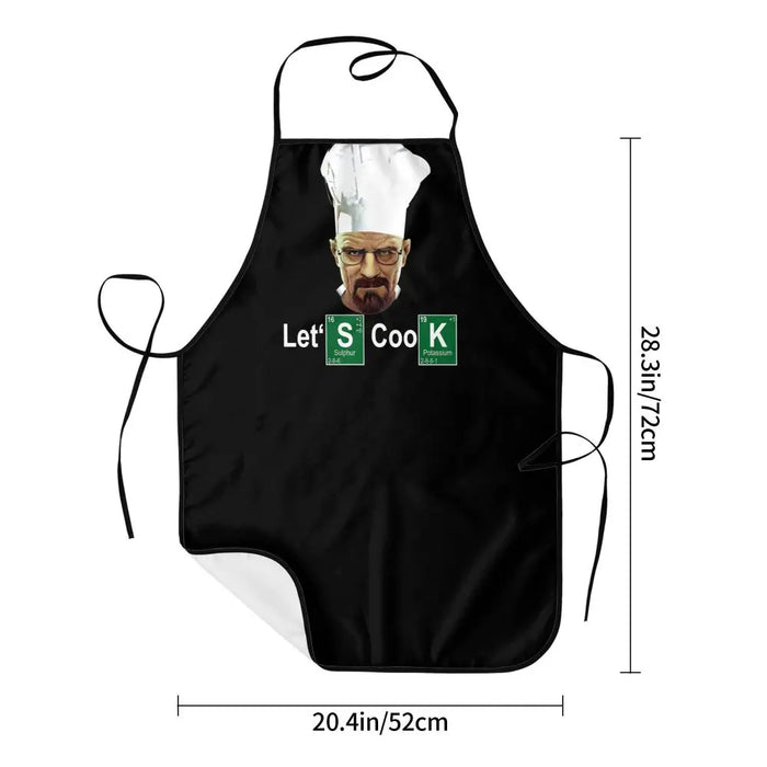 Funny Walter White Let S Cook Breaking Bad Bib Aprons Men Women Unisex Kitchen Chef Tablier Cuisine for Cooking Baking Gardening