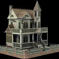 3D Solid Paper Haunted House Model