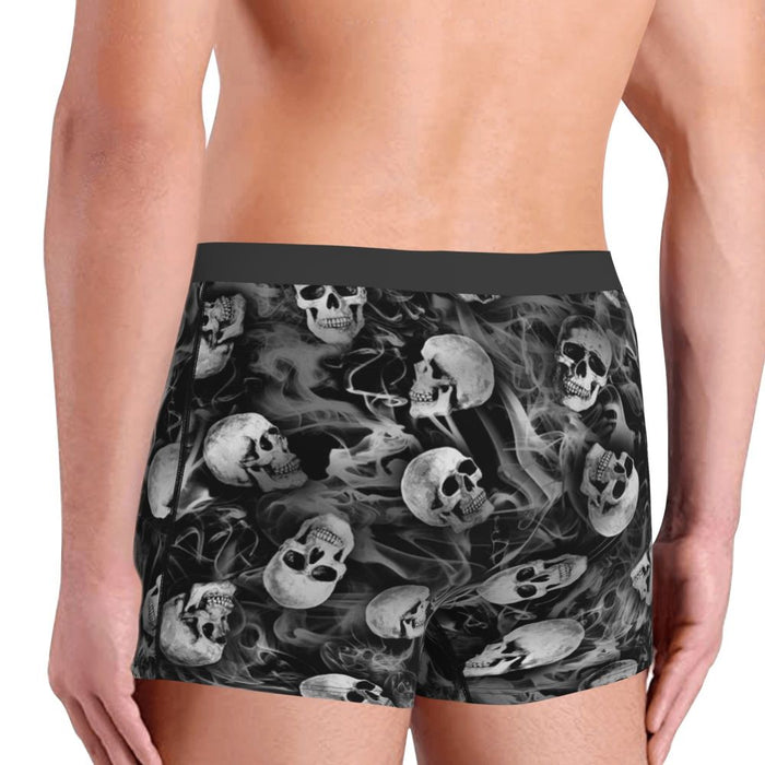 Custom Sexy Gothic Skeleton Death Skull Boxers Shorts Panties Men's Underpants Breathbale Briefs Underwear