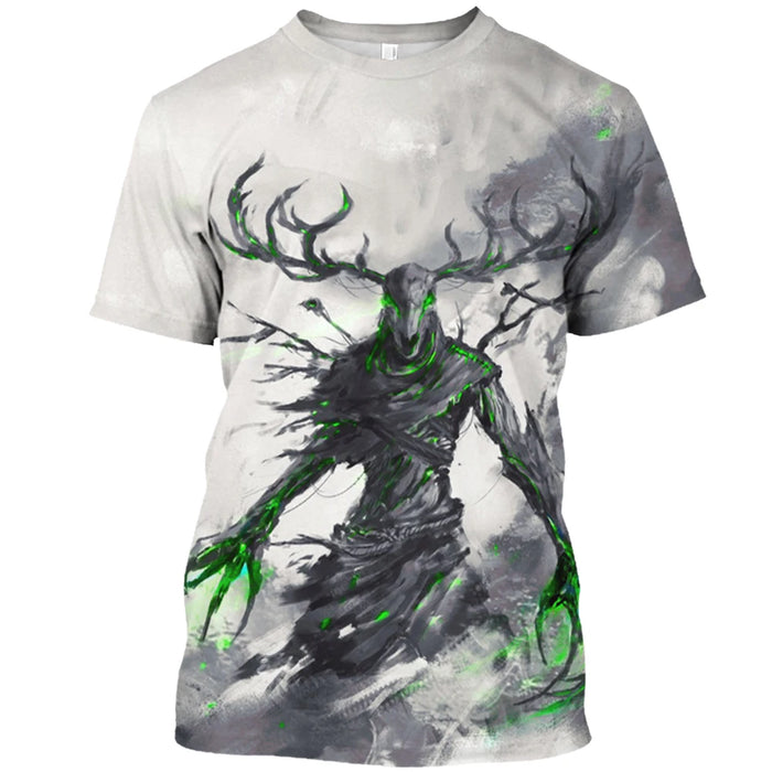 Demon Wendigo 3D Print Men's T Shirt Tops Harajuku Style Streetwear Daily Basic Short Sleeve Tees Summer Oversized Men Clothing