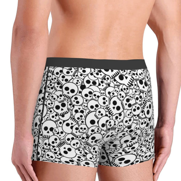 Custom Sexy Gothic Skeleton Death Skull Boxers Shorts Panties Men's Underpants Breathbale Briefs Underwear