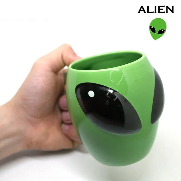 Cartoon Creative Green Alien Ceramic Cups Interesting Fashion Coffee Cup Birthday Gift Water Cup Wholesale Turkish Coffee Cups