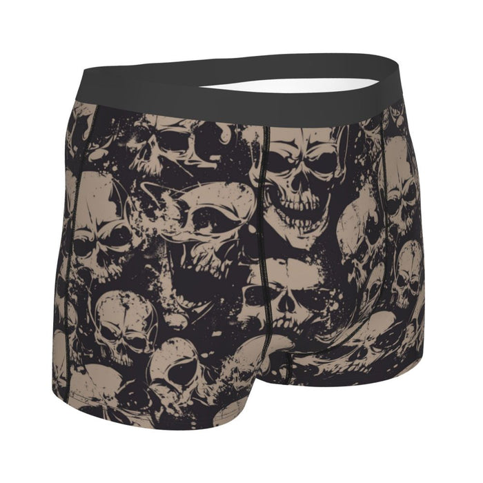 Custom Sexy Gothic Skeleton Death Skull Boxers Shorts Panties Men's Underpants Breathbale Briefs Underwear