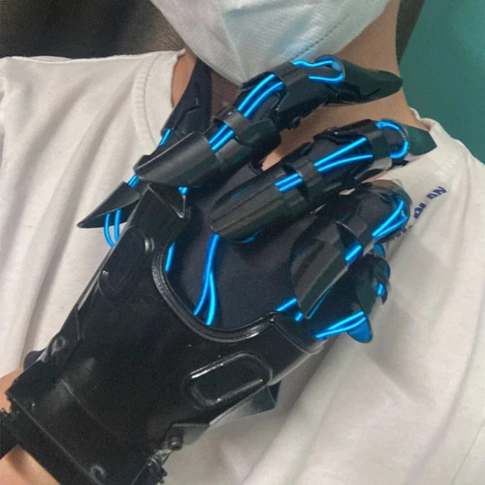 Hot Cyberpunk Luminous Gloves Ears&Headset Technological functional Headphone Headset Cosplay Prop Punk Headset Mask Gifts