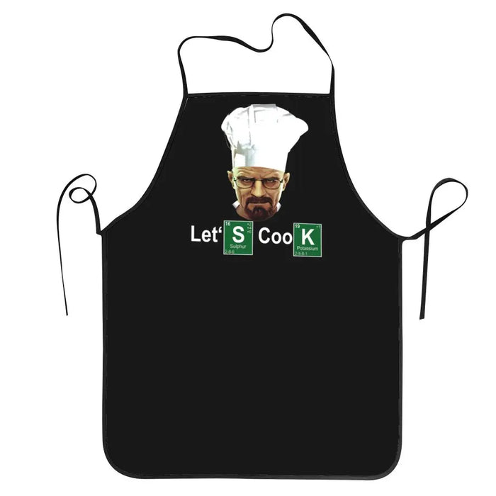 Funny Walter White Let S Cook Breaking Bad Bib Aprons Men Women Unisex Kitchen Chef Tablier Cuisine for Cooking Baking Gardening