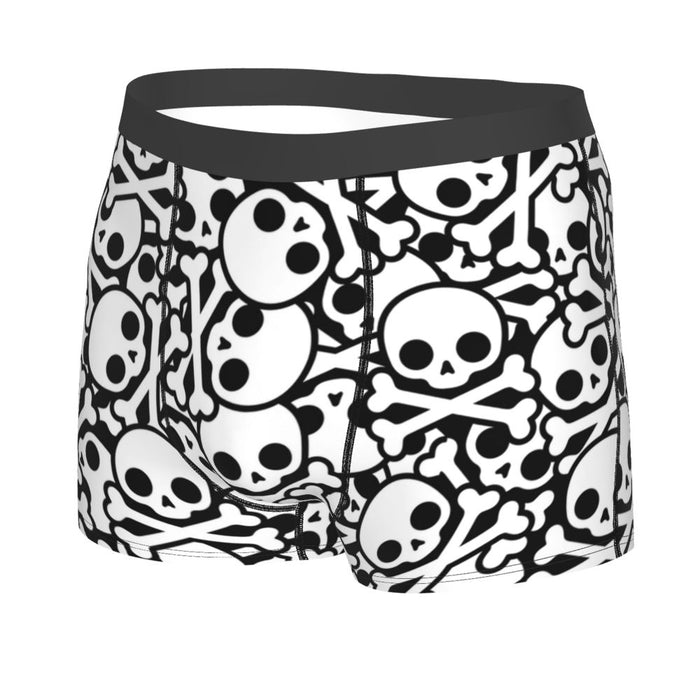 Custom Sexy Gothic Skeleton Death Skull Boxers Shorts Panties Men's Underpants Breathbale Briefs Underwear