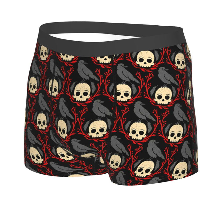 Custom Sexy Gothic Skeleton Death Skull Boxers Shorts Panties Men's Underpants Breathbale Briefs Underwear