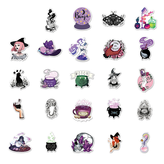 10/30/50PCS Cute Witchy Apothecary Witch Graffiti Stickers Astrology Tarot Goth DIY Laptop Luggage Skateboard Decal Sticker F5