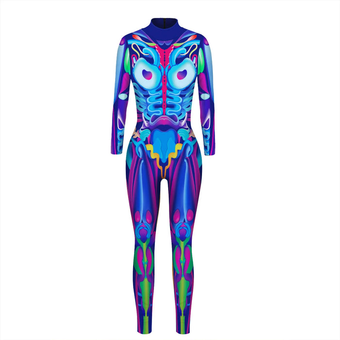 Robot Punk Jumpsuit Catsuit Sexy Women Cosplay Costumes Steampunk Zentai Halloween Bodysuit Party Suit