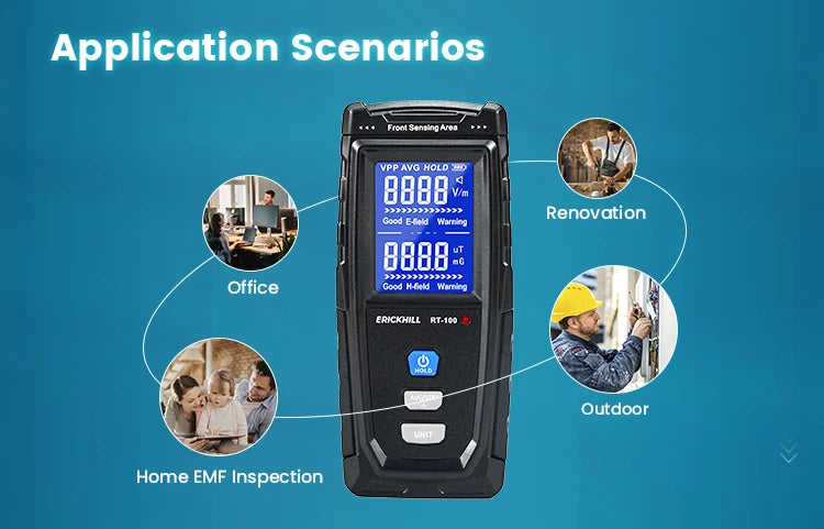 Rechargeable Digital Electromagnetic Field Radiation Detector Handheld Digital LCD EMF Detector