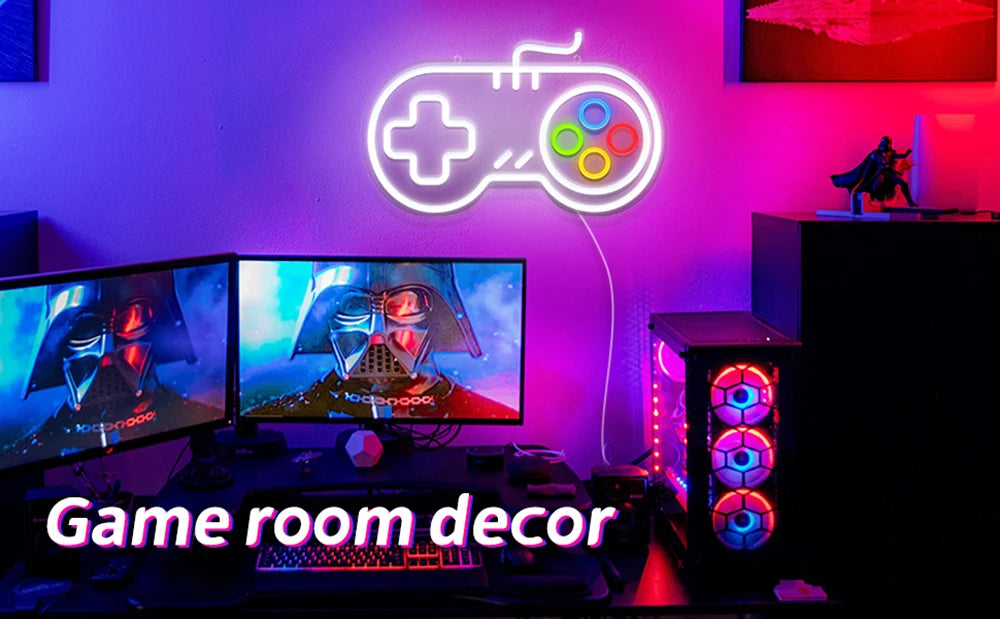 Game Room Neon Signs Wall Decor Neon Lights LED Neon Signs For Gaming Zone Night Light Boys Gift Bedroom Decoration 40x20cm