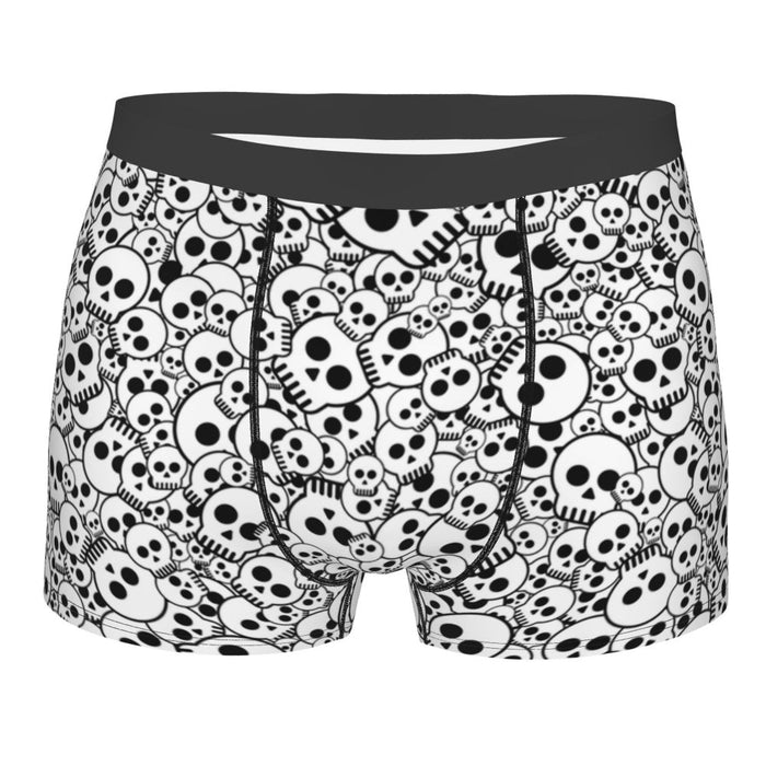 Custom Sexy Gothic Skeleton Death Skull Boxers Shorts Panties Men's Underpants Breathbale Briefs Underwear