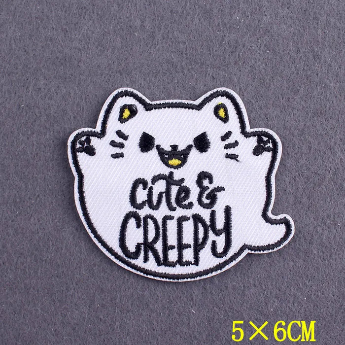 Anime Patch Embroidered Patches For Clothing Stickers DIY Fox Hook Loop Stripes Cartoon Patch Iron On Patches On Clothes Decor