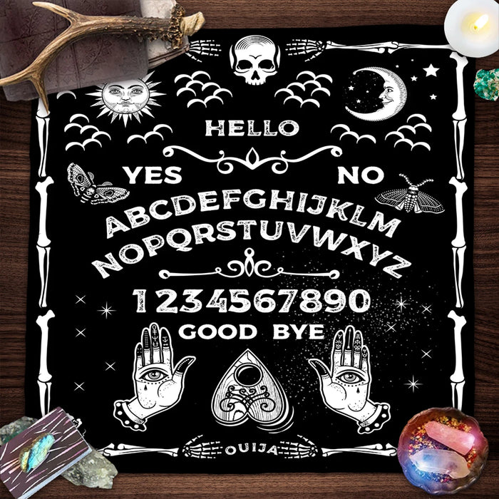 Ouija Board Tarot Card Tablecloth Gothic Moon Wicca Altar Cloths Mystical Pagan Table Cover Tarot Tablecloth Home Room Decor