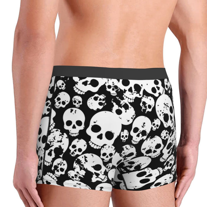 Custom Sexy Gothic Skeleton Death Skull Boxers Shorts Panties Men's Underpants Breathbale Briefs Underwear