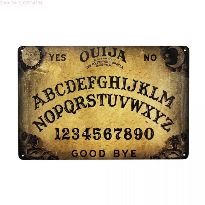 Retro Ouija Board Metal Sign Halloween Death Divination Tin Plaque Bar Cafe Restaurant Home Decor 30x20cm