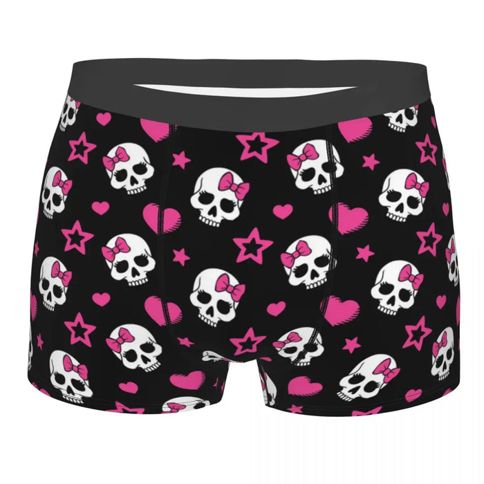 Custom Sexy Gothic Skeleton Death Skull Boxers Shorts Panties Men's Underpants Breathbale Briefs Underwear