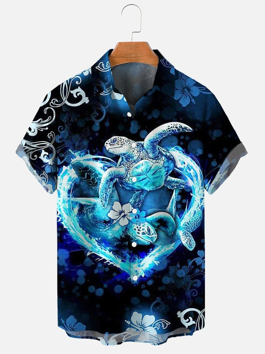 2023 Summer Funny Hawaiian Shirts Men Clothes Street Retro Man Casual Short Sleeve Top Sea Marine Animals 3d Lapel Men's Shirt