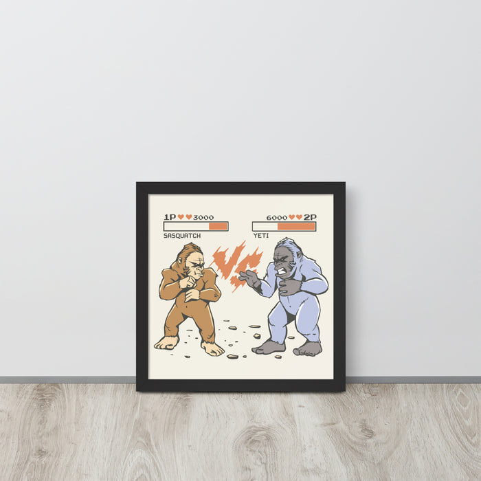 Bigfoot vs Yeti | Framed poster