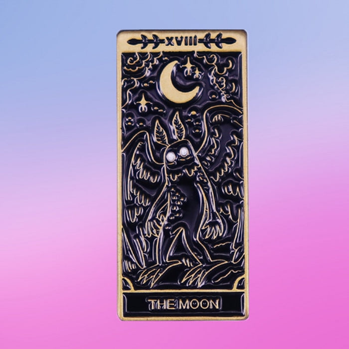 Cryptids Tarot card Mothman Crescent Moon Pin broach