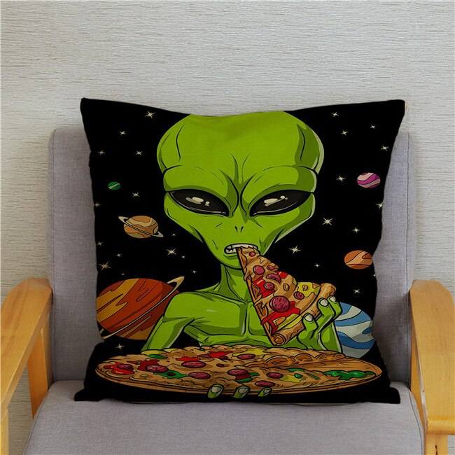 Retro Psychedelic Alien Cushion Covers