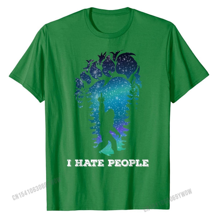 Bigfoot Middle Finger I Hate People  T-Shirt.