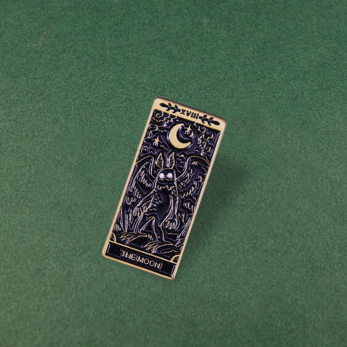 Cryptids Tarot card Mothman Crescent Moon Pin broach