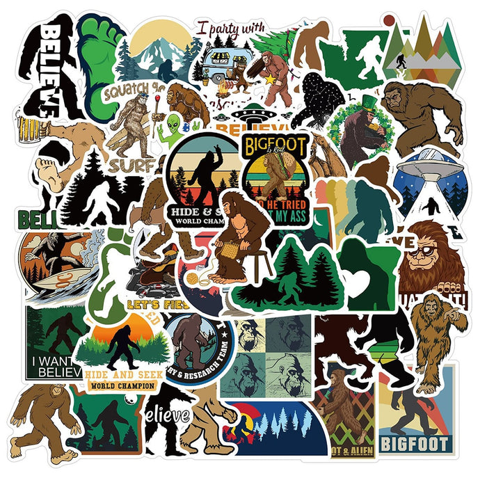 10/30/50pcs  Bigfoot Waterproof sticker packs