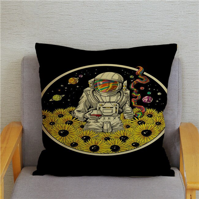 Retro Psychedelic Alien Cushion Covers