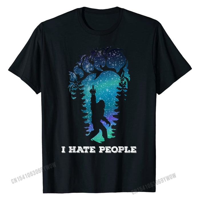 Bigfoot Middle Finger I Hate People  T-Shirt.