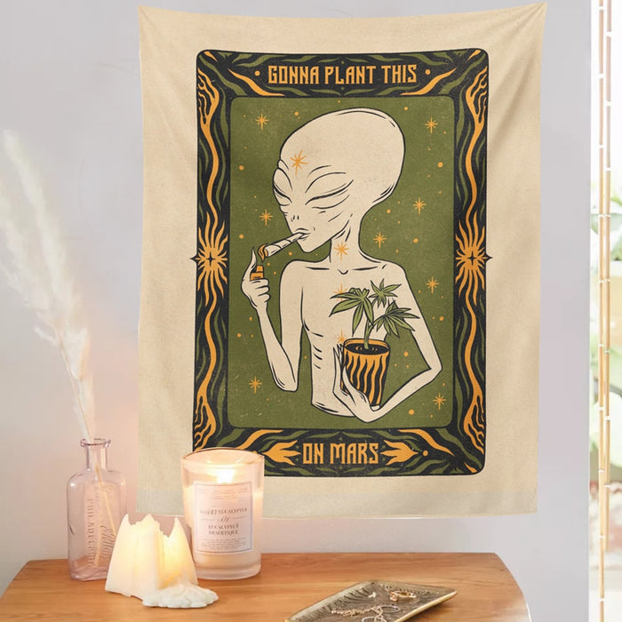 Alien Tapestry Hippie Art Wall