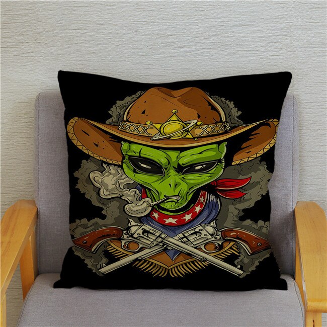 Retro Psychedelic Alien Cushion Covers