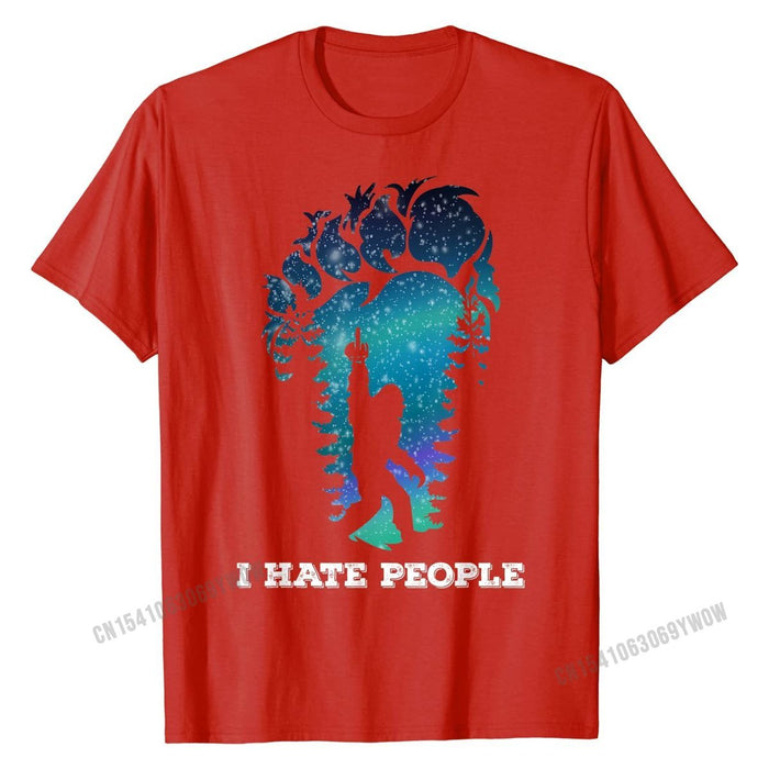 Bigfoot Middle Finger I Hate People  T-Shirt.