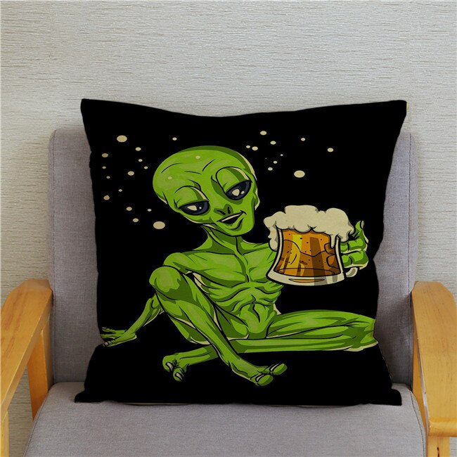 Retro Psychedelic Alien Cushion Covers