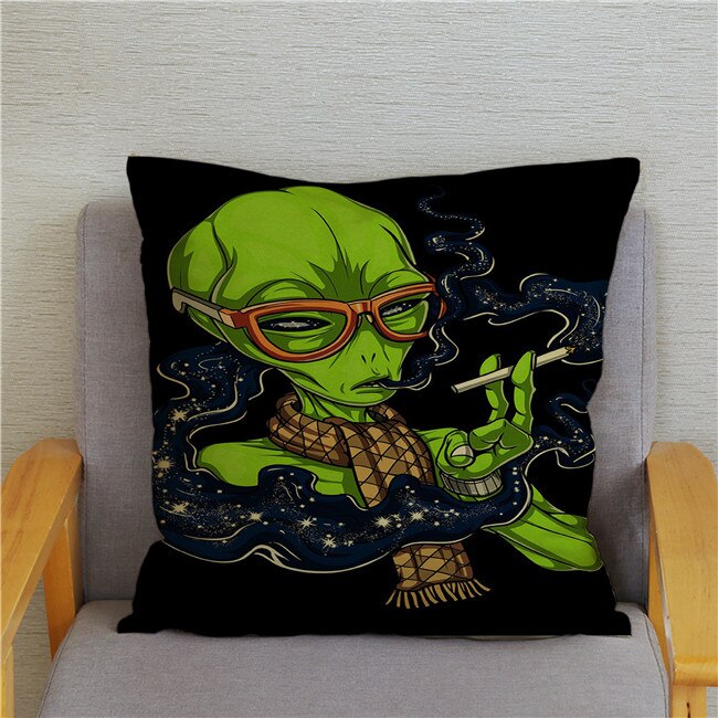 Retro Psychedelic Alien Cushion Covers