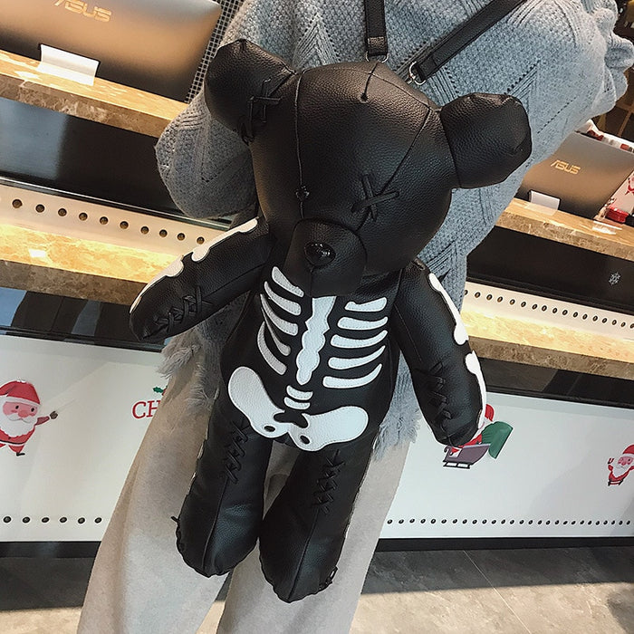 Skeleton Bear  Backpack Punk Style