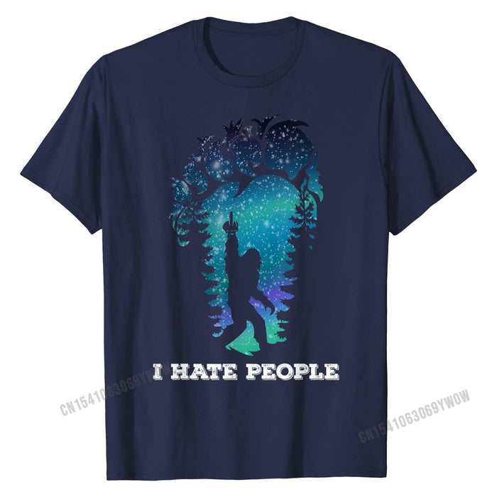 Bigfoot Middle Finger I Hate People  T-Shirt.