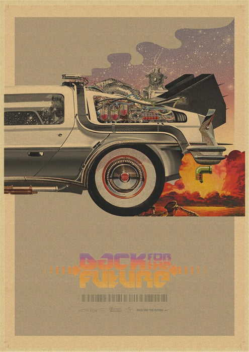 Back to The Future Retro Wall Canvas Sticker