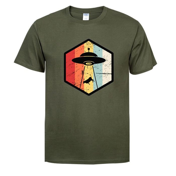 UFO Alien Abduction cow T-shirt