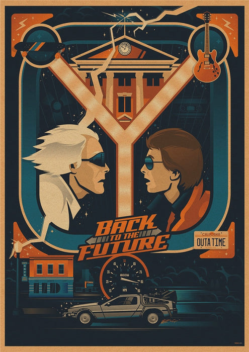 Back to The Future Retro Wall Canvas Sticker