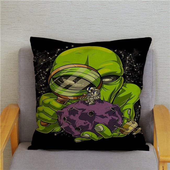 Retro Psychedelic Alien Cushion Covers