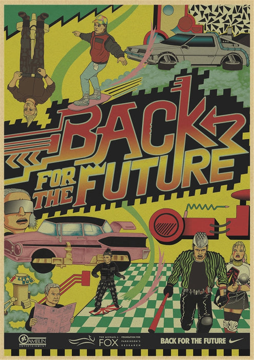 Back to The Future Retro Wall Canvas Sticker