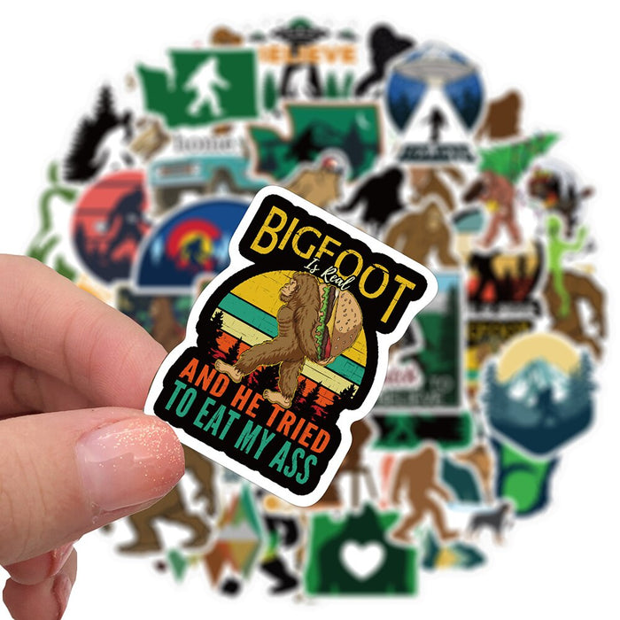 10/30/50pcs  Bigfoot Waterproof sticker packs