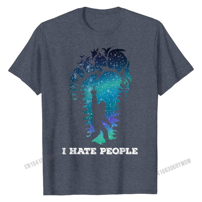 Bigfoot Middle Finger I Hate People  T-Shirt.